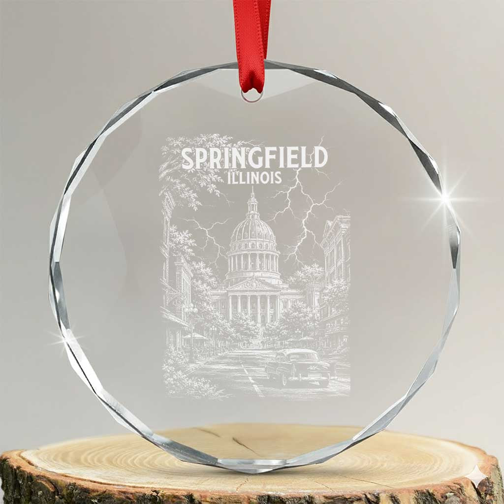 Historic Springfield Illinois Architecture Crystal Glass Ornament The Prairie State Souvenir Gift