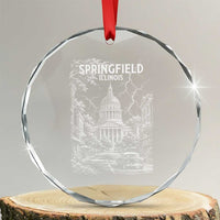 Historic Springfield Illinois Architecture Crystal Glass Ornament The Prairie State Souvenir Gift