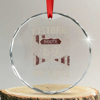 Historic US Route 69 100 Years Anniversary Crystal Glass Ornament Highway Road Sign Wings Vintage American Flag