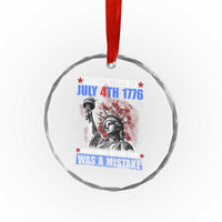 History Began July 4th 1776 Crystal Glass Ornament Bold Patriotic Statement Statue of Liberty TS02