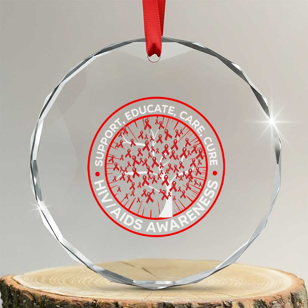HIV AIDS Awareness Empowerment Gift Crystal Glass Ornament Support Educate Care Cure - Wonder Print Shop