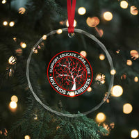 HIV AIDS Awareness Empowerment Gift Crystal Glass Ornament Support Educate Care Cure TS12