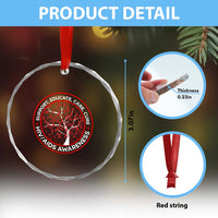 HIV AIDS Awareness Empowerment Gift Crystal Glass Ornament Support Educate Care Cure TS12