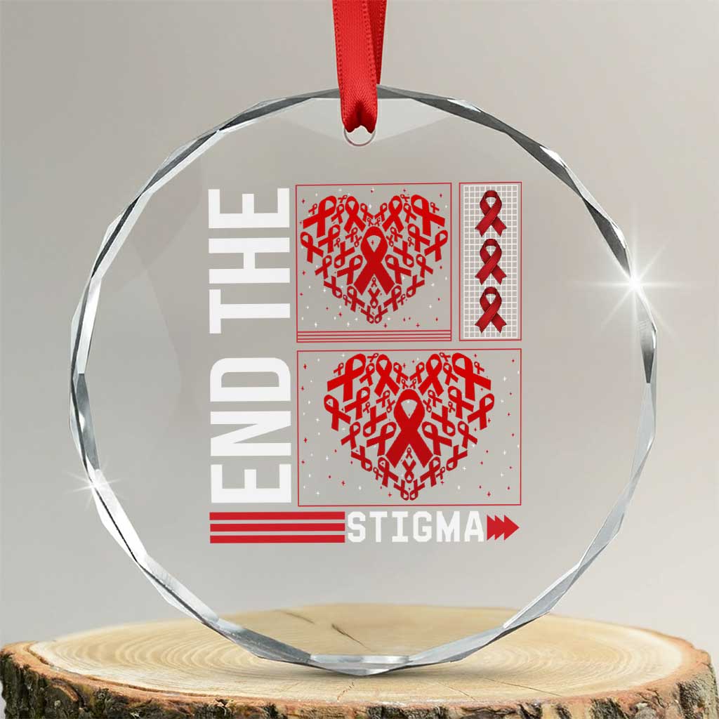 HIV Awareness End The Stigma Crystal Glass Ornament World AIDS Day Gift - Wonder Print Shop