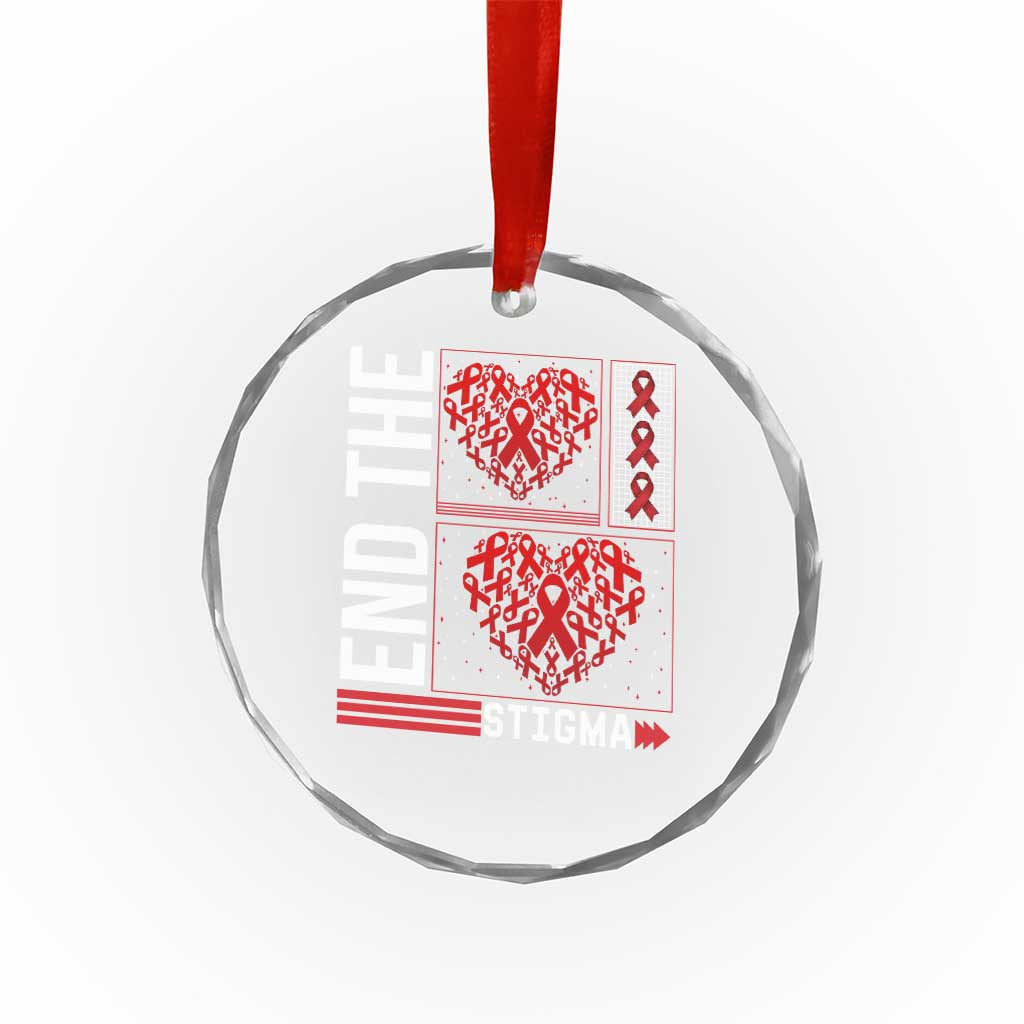 HIV Awareness End The Stigma Crystal Glass Ornament World AIDS Day Gift - Wonder Print Shop