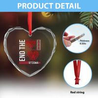 HIV Awareness End The Stigma Heart Crystal Glass Ornament World AIDS Day Gift - Wonder Print Shop