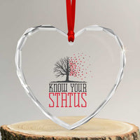 HIV Awareness Month Heart Crystal Glass Ornament Know Your Status Prevention Support Gift - Wonder Print Shop