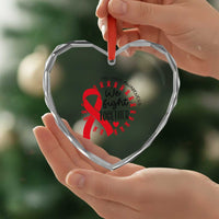 HIV Awareness Red Ribbon Support Gift Heart Crystal Glass Ornament We Fight Together - Wonder Print Shop