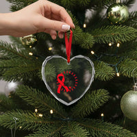HIV Awareness Red Ribbon Support Gift Heart Crystal Glass Ornament We Fight Together - Wonder Print Shop