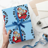 Ho Ho Holy Shit What A Year Wrapping Paper Roll Funny Christmas Santa - Wonder Print Shop