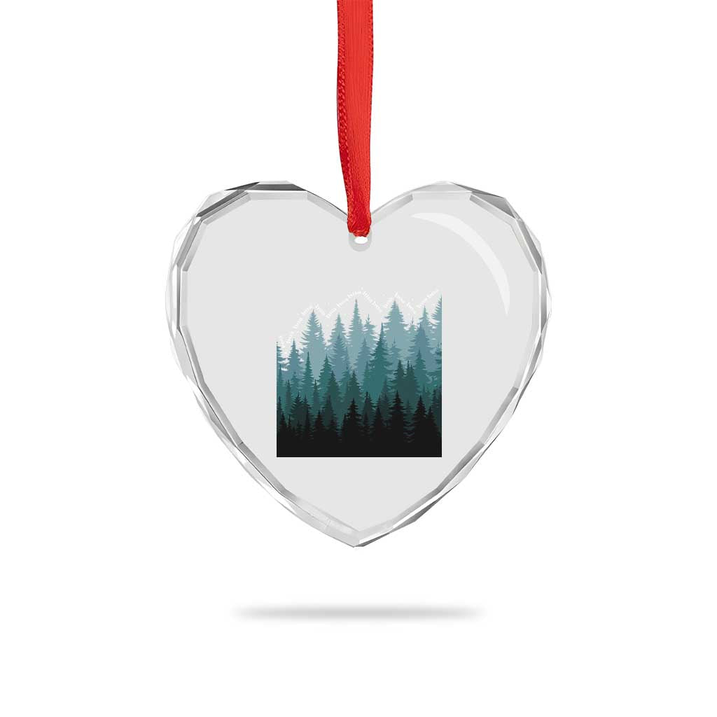 Hoa Hoa Hoa Heart Crystal Glass Ornament Twilight Lover Pine Forest Cozy - Wonder Print Shop