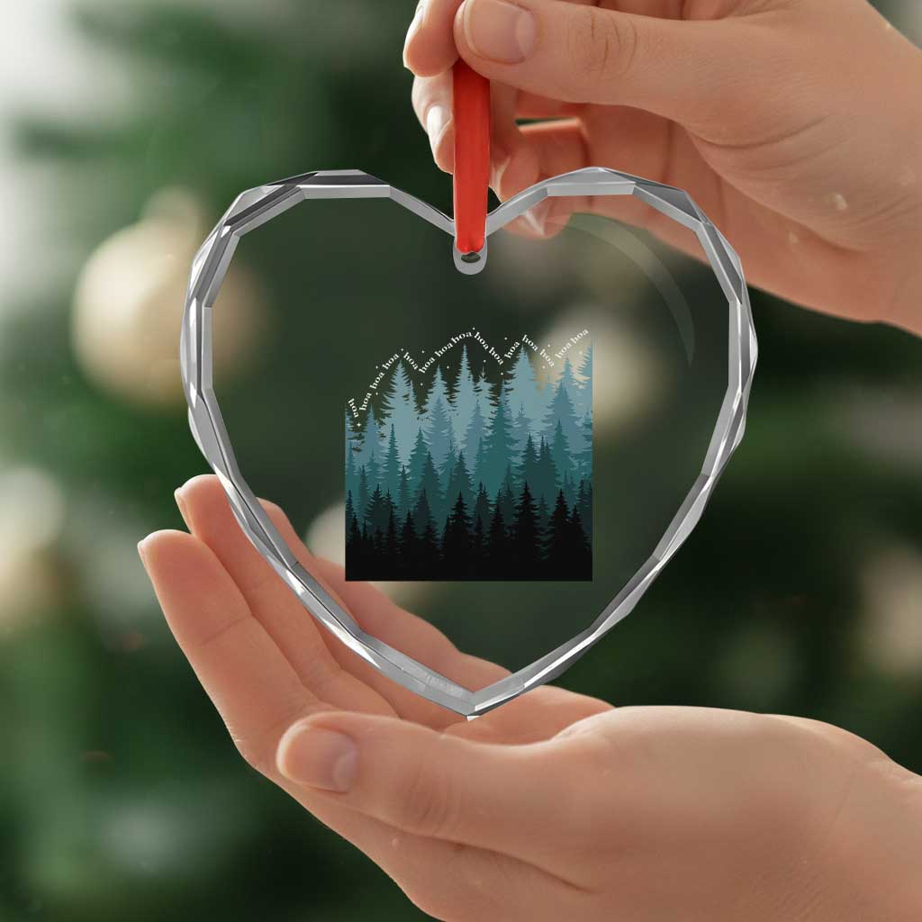Hoa Hoa Hoa Heart Crystal Glass Ornament Twilight Lover Pine Forest Cozy - Wonder Print Shop