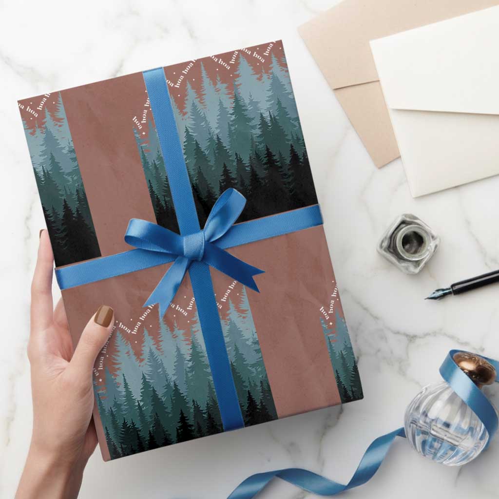 Hoa Hoa Hoa Wrapping Paper Roll Twilight Lover Pine Forest Cozy - Wonder Print Shop
