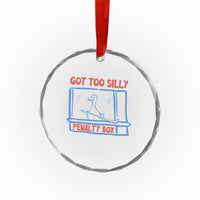 Hockey Got Too Silly Penalty Box Crystal Glass Ornament Silly Goose Meme