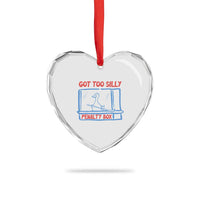 Hockey Got Too Silly Penalty Box Heart Crystal Glass Ornament Silly Goose Meme