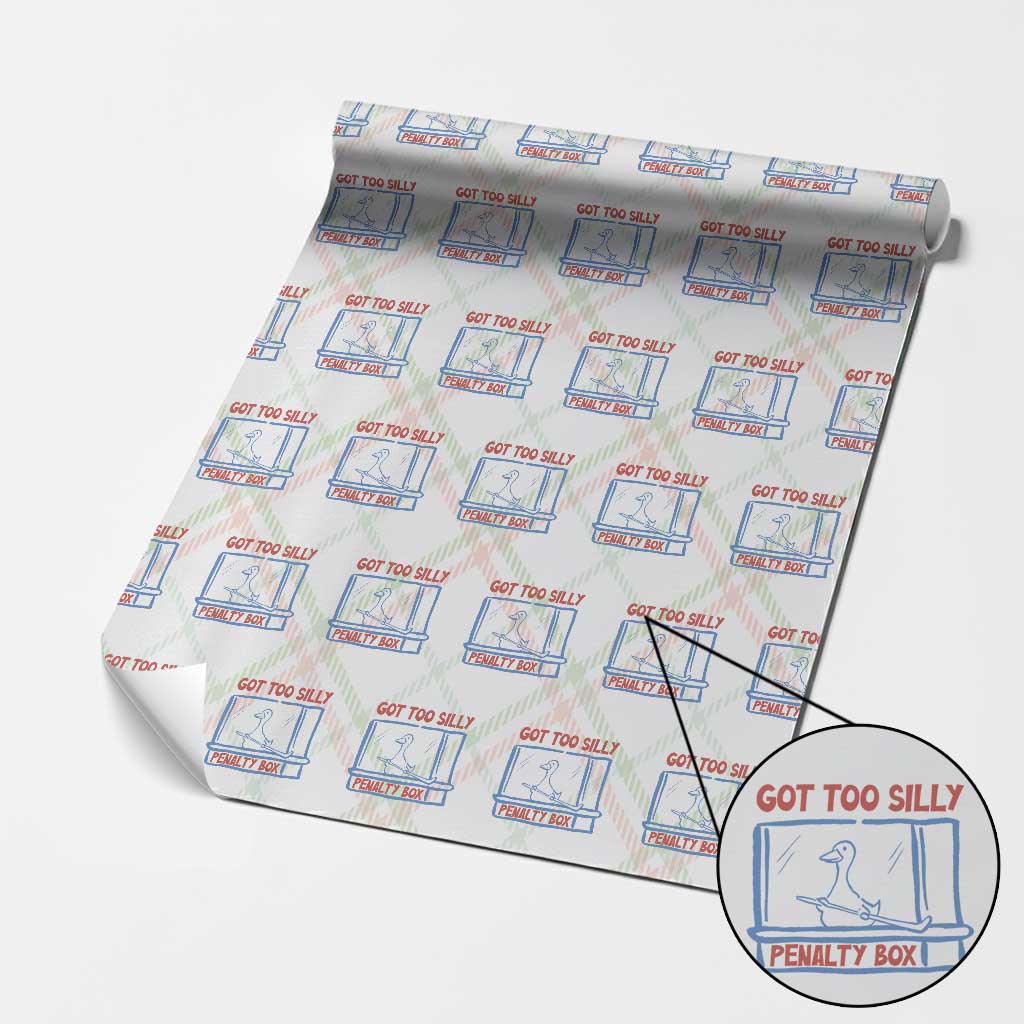 Hockey Got Too Silly Penalty Box Wrapping Paper Roll Silly Goose Meme