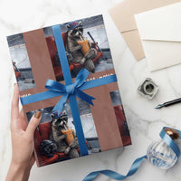 Hockey Mom Raccoon Iced Coffee Wrapping Paper Roll I Live Here Now