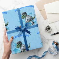 Hockeysaurus Wrapping Paper Roll Funny Dinosaur Playing Ice Hockey Gift - Wonder Print Shop