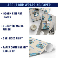 Hockeysaurus Wrapping Paper Roll Funny Dinosaur Playing Ice Hockey Gift - Wonder Print Shop