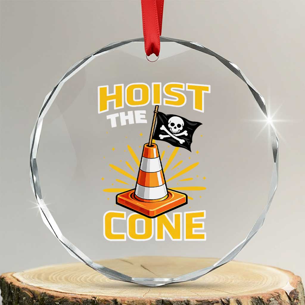 Hoist The Cone Jolly Roger Victory Crystal Glass Ornament Pirate Skull Baseball Sports Fan IYKYK Meme
