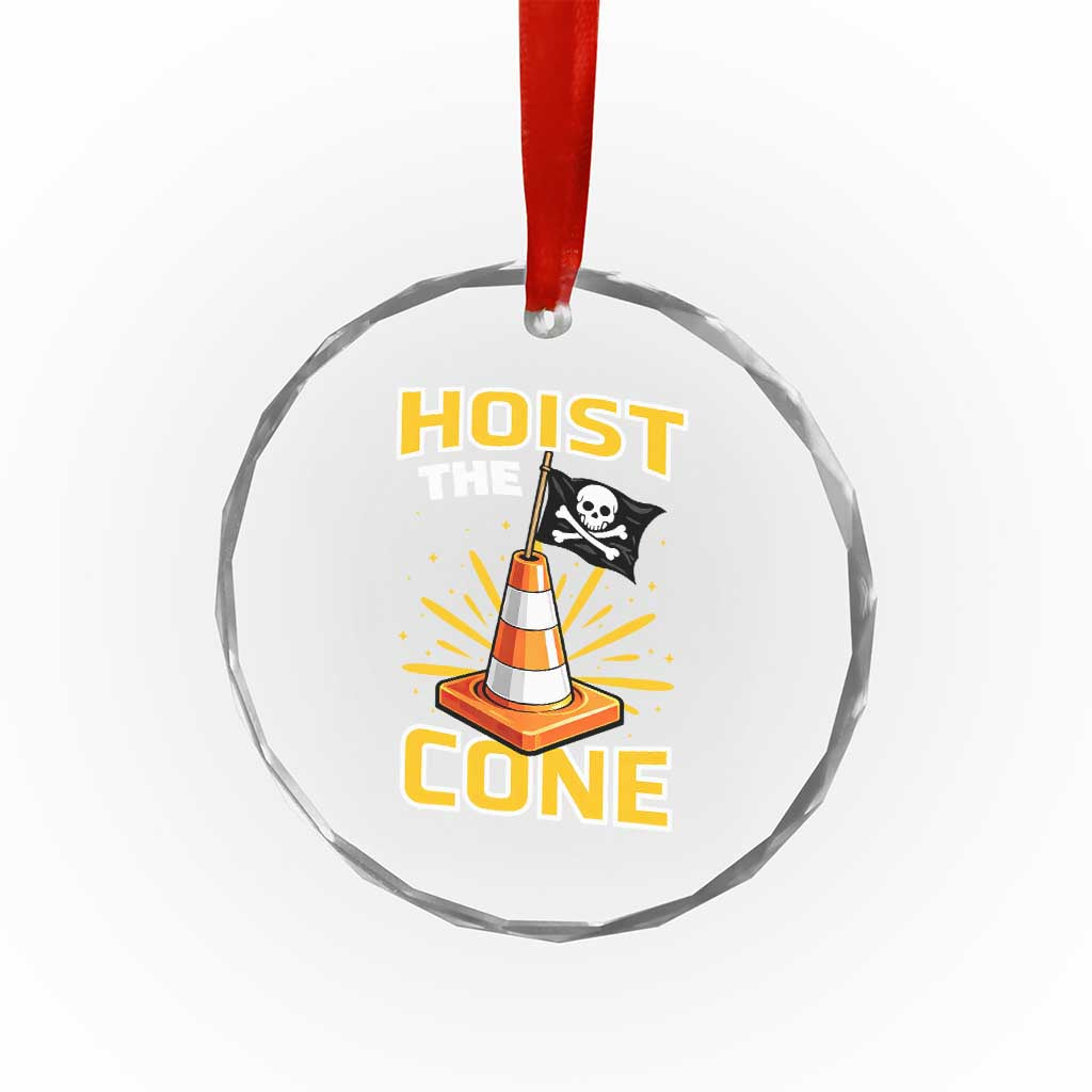 Hoist The Cone Jolly Roger Victory Crystal Glass Ornament Pirate Skull Baseball Sports Fan IYKYK Meme