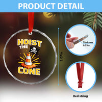 Hoist The Cone Jolly Roger Victory Crystal Glass Ornament Pirate Skull Baseball Sports Fan IYKYK Meme