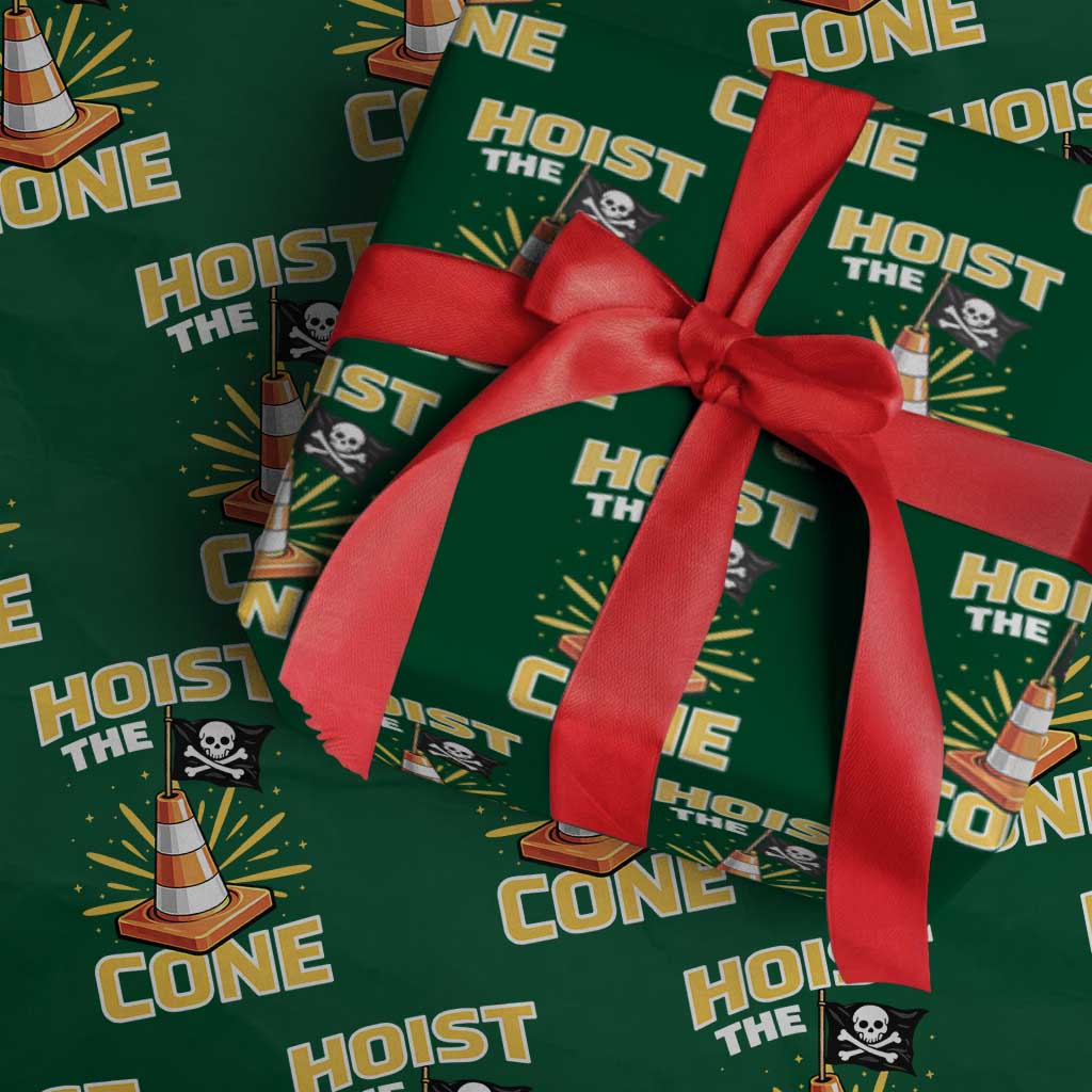 Hoist The Cone Jolly Roger Victory Wrapping Paper Roll Pirate Skull Baseball Sports Fan IYKYK Meme