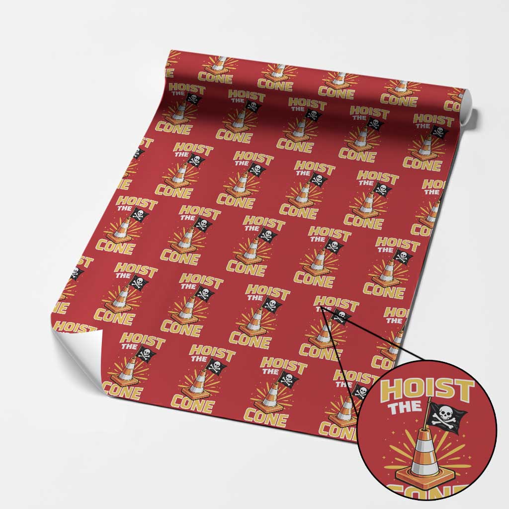 Hoist The Cone Jolly Roger Victory Wrapping Paper Roll Pirate Skull Baseball Sports Fan IYKYK Meme