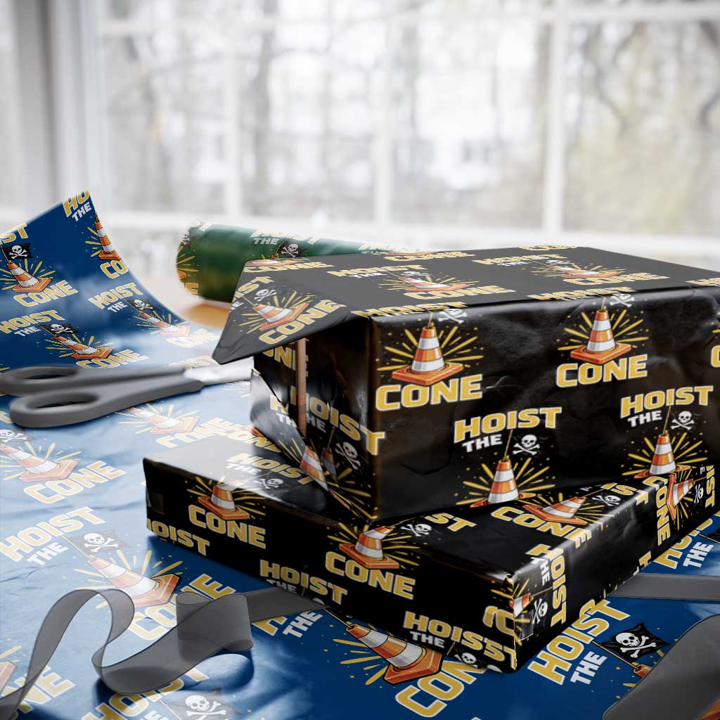 Hoist The Cone Jolly Roger Victory Wrapping Paper Roll Pirate Skull Baseball Sports Fan IYKYK Meme