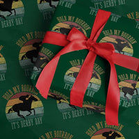 Hold My Bourbon It’s Derby Day Vintage Sunset Wrapping Paper Roll Funny Horse Racing Enthusiast Retro Graphic