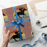 Hold My Bourbon It’s Derby Day Vintage Sunset Wrapping Paper Roll Funny Horse Racing Enthusiast Retro Graphic
