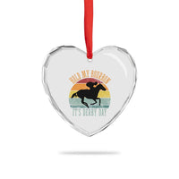 Hold My Bourbon It’s Derby Day Vintage Sunset Heart Crystal Glass Ornament Funny Horse Racing Enthusiast Retro Graphic