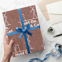 Hold On I See A Cat Wrapping Paper Roll Funny Cat Person Stick Figure Graphic - Wonder Print Shop