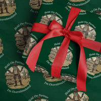 Hold On Partner I Am Overstimulated Wrapping Paper Roll Funny Cowboy Frog - Wonder Print Shop