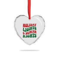 Holiday Lights And Human Rights Heart Crystal Glass Ornament Supporter Gift For Civil Rights - Wonder Print Shop