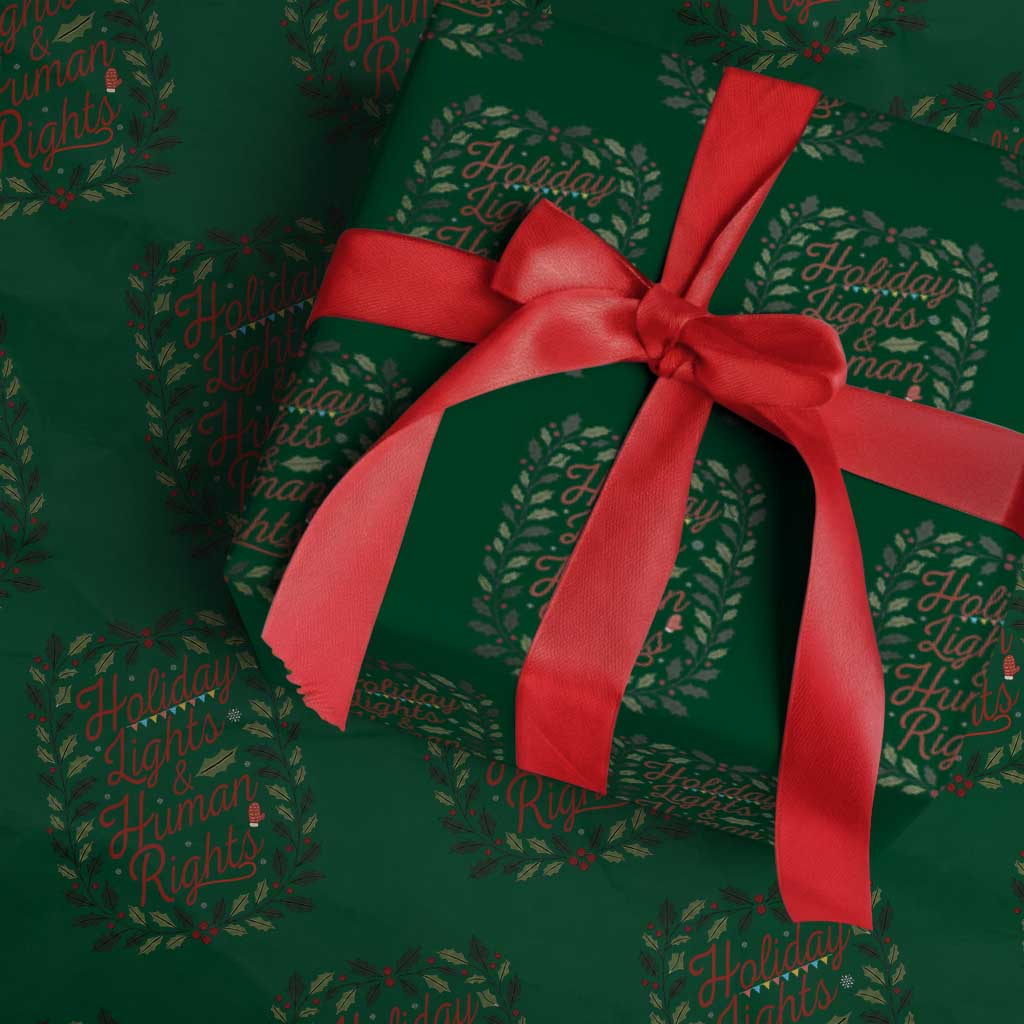 Holiday Lights And Human Rights Wrapping Paper Roll Christmas Activists Freedom Gift - Wonder Print Shop