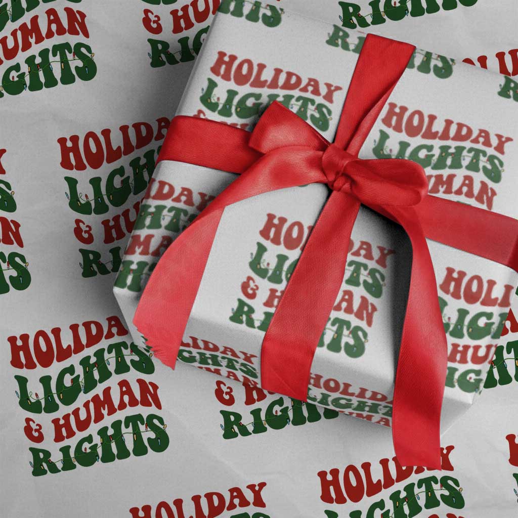 Holiday Lights And Human Rights Wrapping Paper Roll Supporter Gift For Civil Rights - Wonder Print Shop