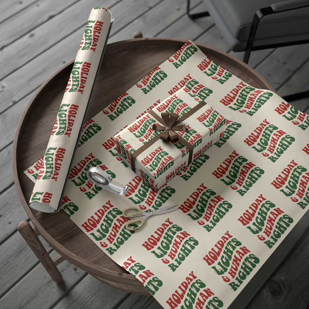 Holiday Lights And Human Rights Wrapping Paper Roll Supporter Gift For Civil Rights - Wonder Print Shop