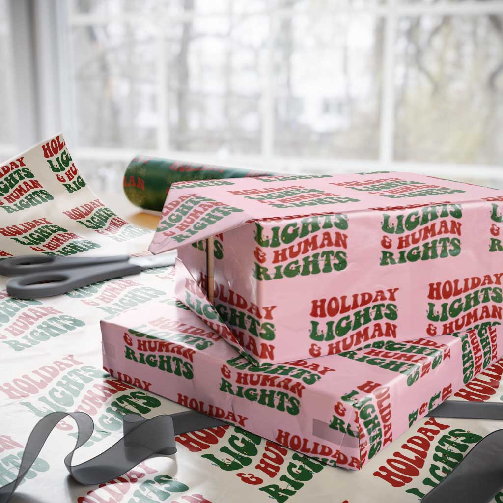 Holiday Lights And Human Rights Wrapping Paper Roll Supporter Gift For Civil Rights - Wonder Print Shop