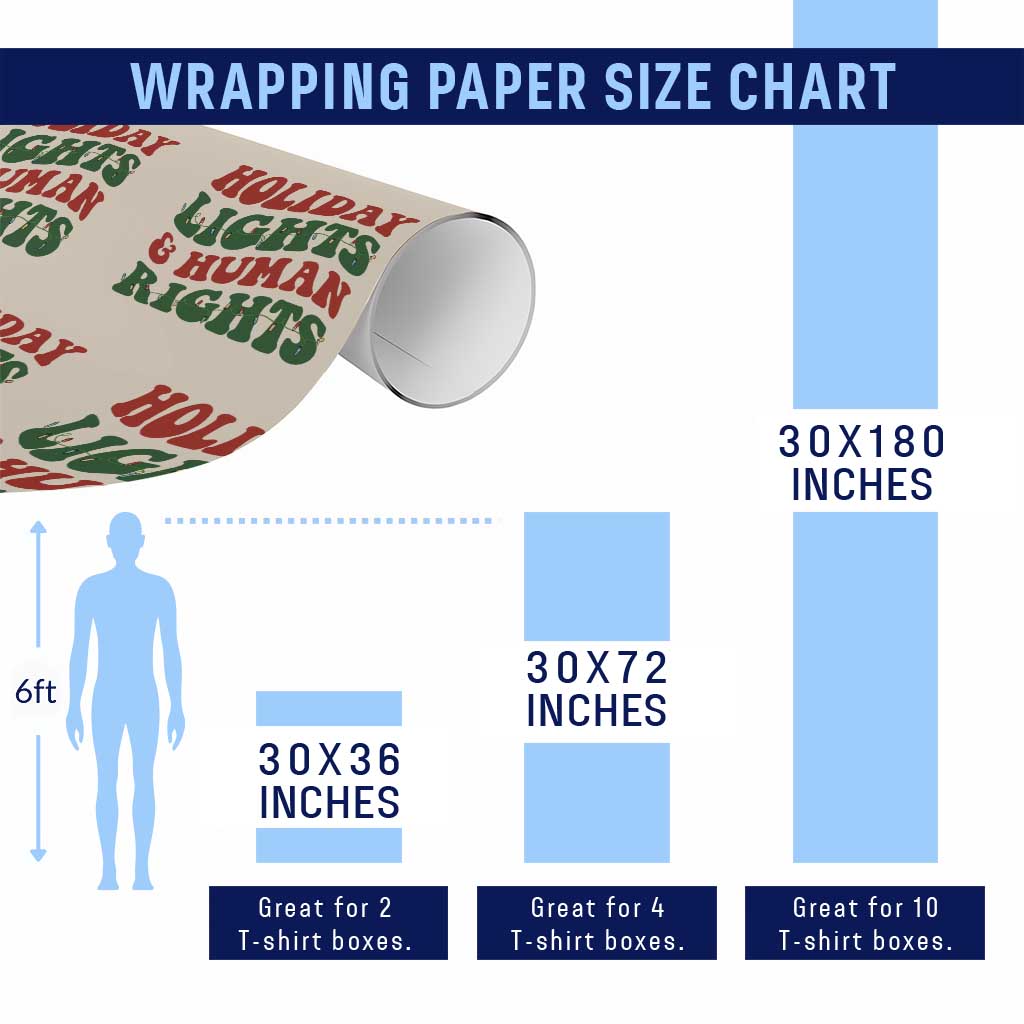 Holiday Lights And Human Rights Wrapping Paper Roll Supporter Gift For Civil Rights - Wonder Print Shop
