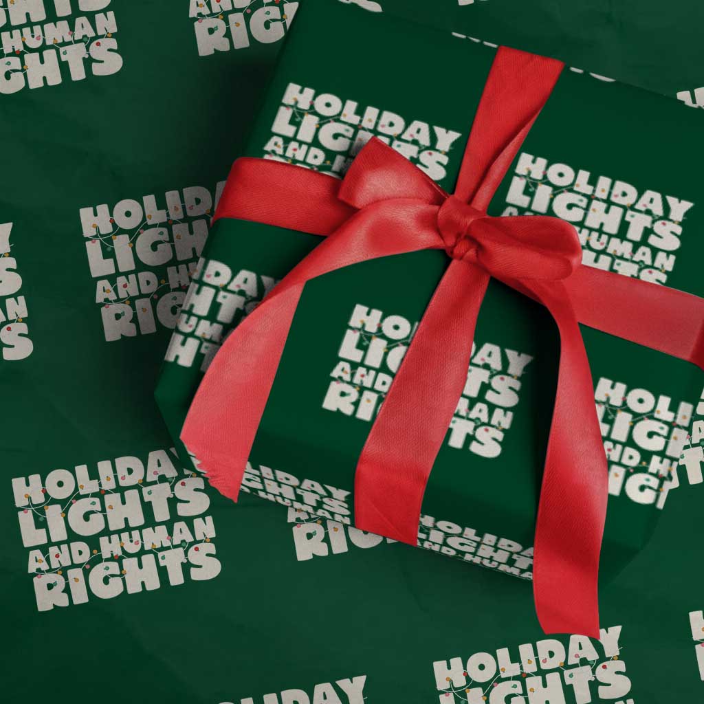 Holiday Lights Human Rights Christmas Wrapping Paper Roll - Wonder Print Shop