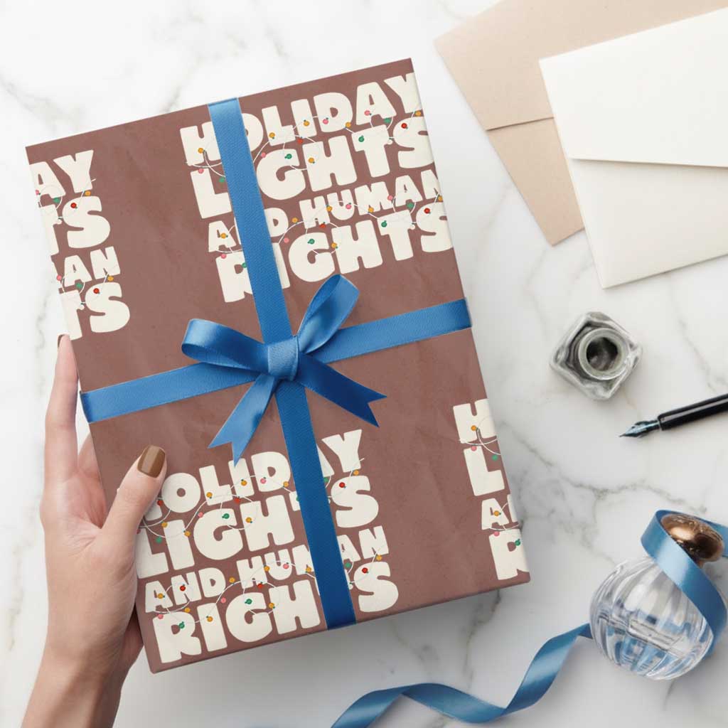 Holiday Lights Human Rights Christmas Wrapping Paper Roll - Wonder Print Shop