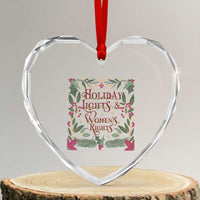 Holiday Lights Womens Rights Supporter Heart Crystal Glass Ornament Feminist Activist Christmas Gift - Wonder Print Shop