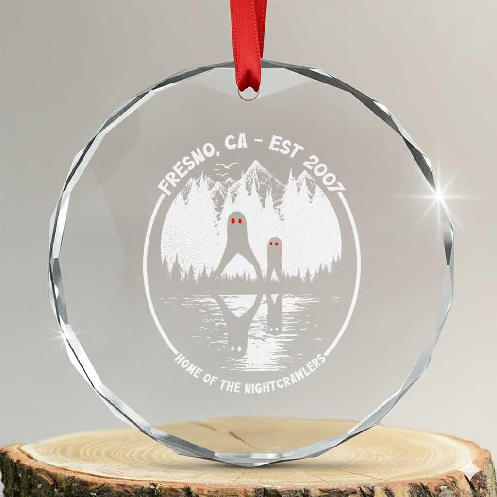 Home Of The Fresno Nightcrawlers Crystal Glass Ornament California Cryptid Hunter - Wonder Print Shop