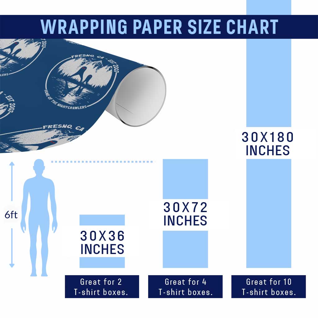 Home Of The Fresno Nightcrawlers Wrapping Paper Roll California Cryptid Hunter - Wonder Print Shop
