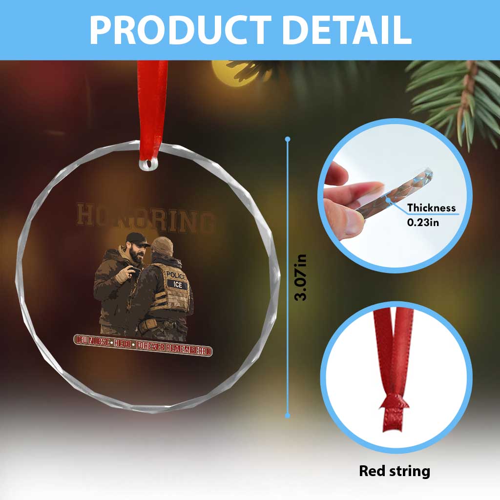 Honoring Alex Pretti ICU Nurse Tribute Support Gift Crystal Glass Ornament