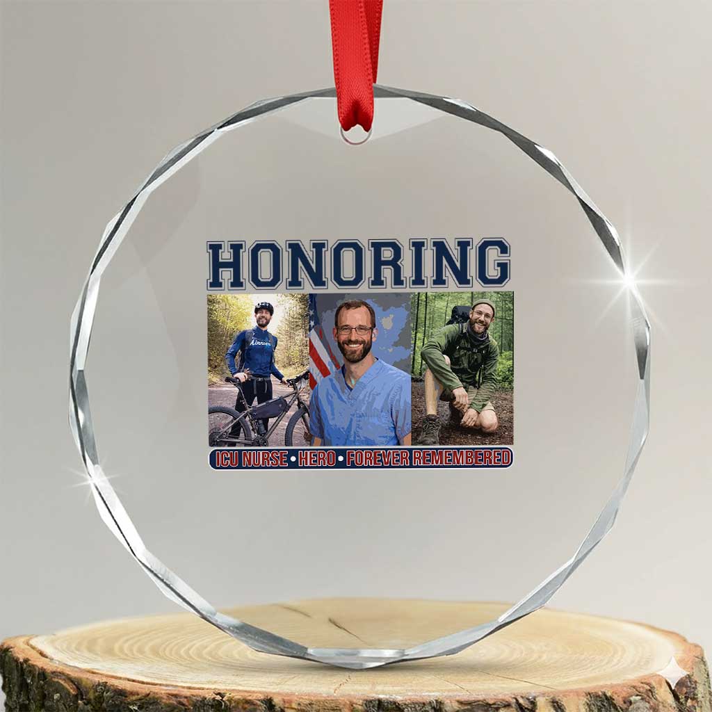 Honoring Alex Pretti Memorial Crystal Glass Ornament ICU Nurse Hero Tribute Minneapolis