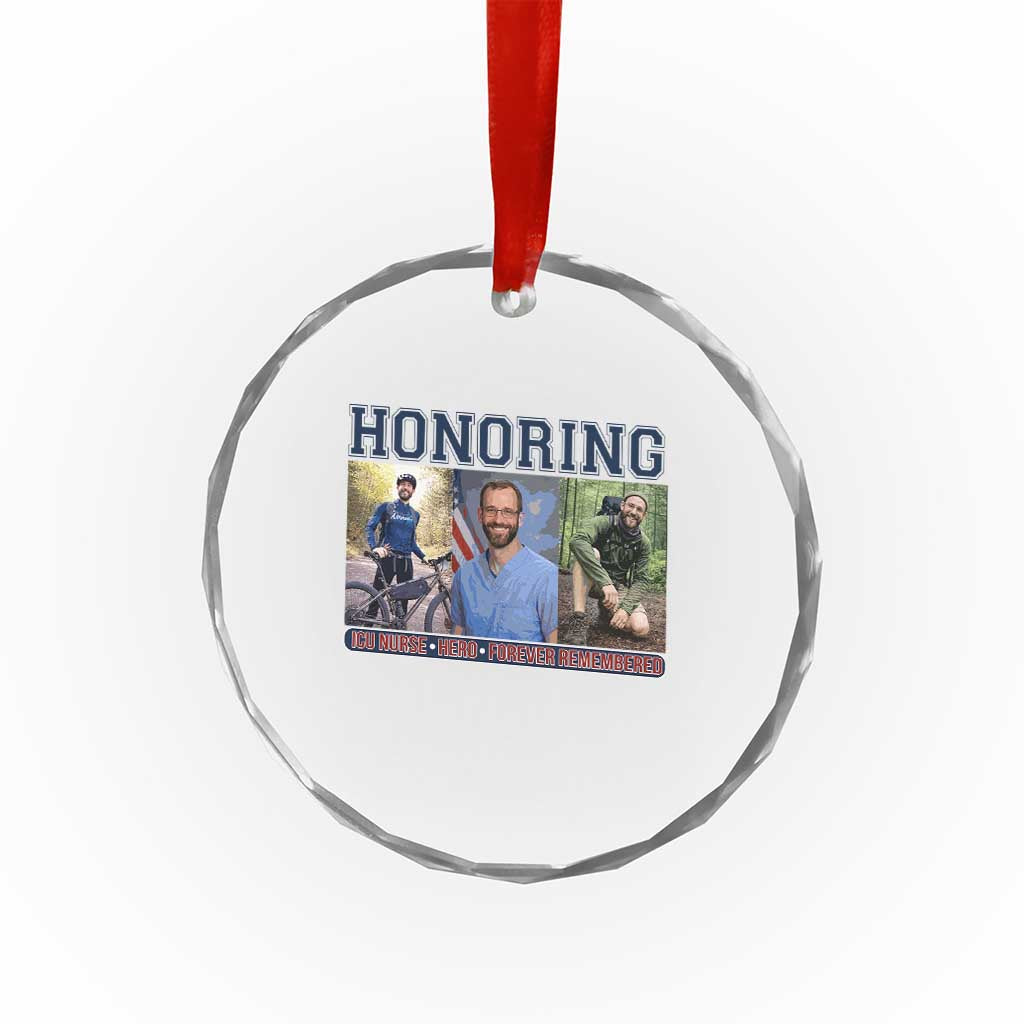 Honoring Alex Pretti Memorial Crystal Glass Ornament ICU Nurse Hero Tribute Minneapolis