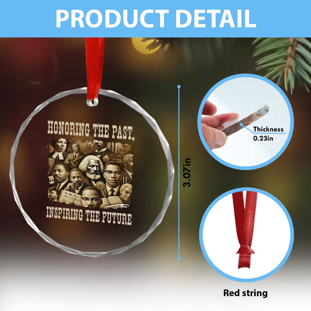 Honoring The Past Inspiring The Future Crystal Glass Ornament Black History Month - Wonder Print Shop