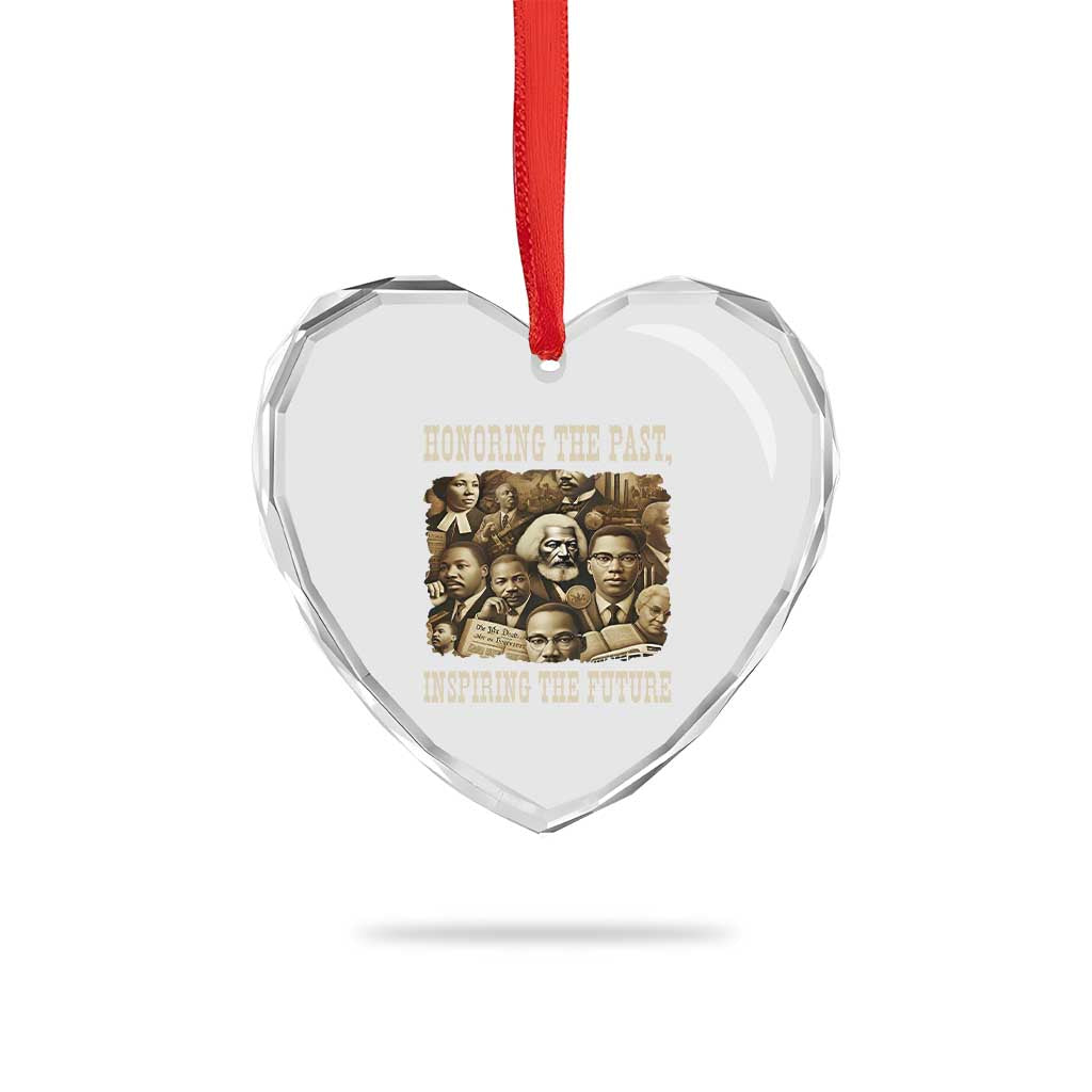 Honoring The Past Inspiring The Future Heart Crystal Glass Ornament Black History Month - Wonder Print Shop